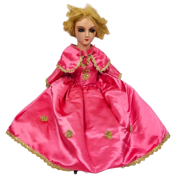 Other - Vintage/Antique 30" Boudoir Doll | Flapper Era Parlor Doll Pink Satin Dress